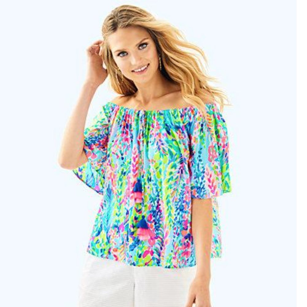 Lily Pulitzer Catch The Wave Sain Top